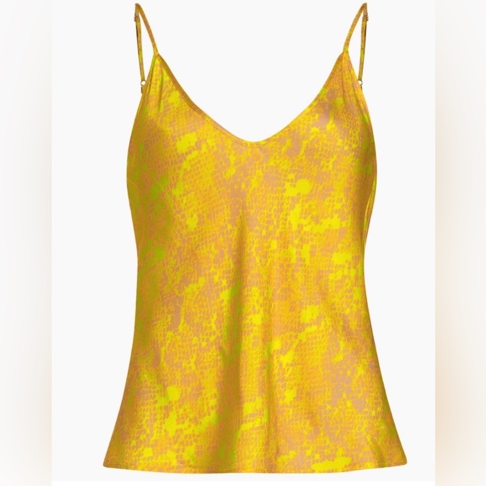L'AGENCE Yellow Printed Silk Cami